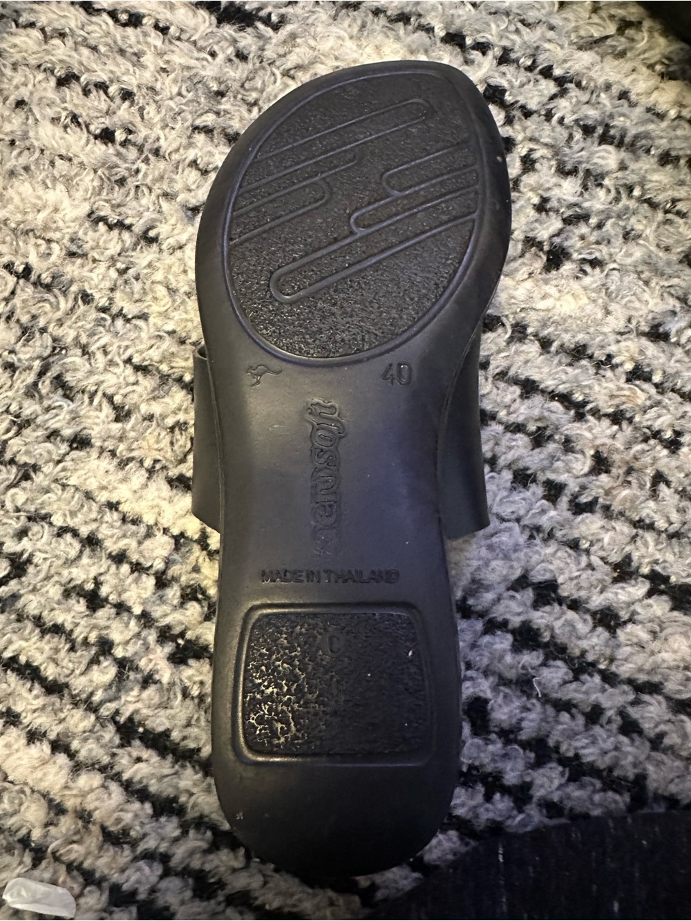 Aerosoft comfort Black Leather Slide Sandals size 9 - Picture 4 of 7